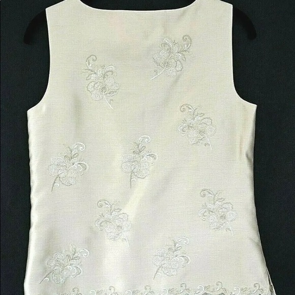 NEW Talbots 100% Silk Sequin Embroidered  Lined Side zip Top MSRP $98/NW… - Picture 3 of 8